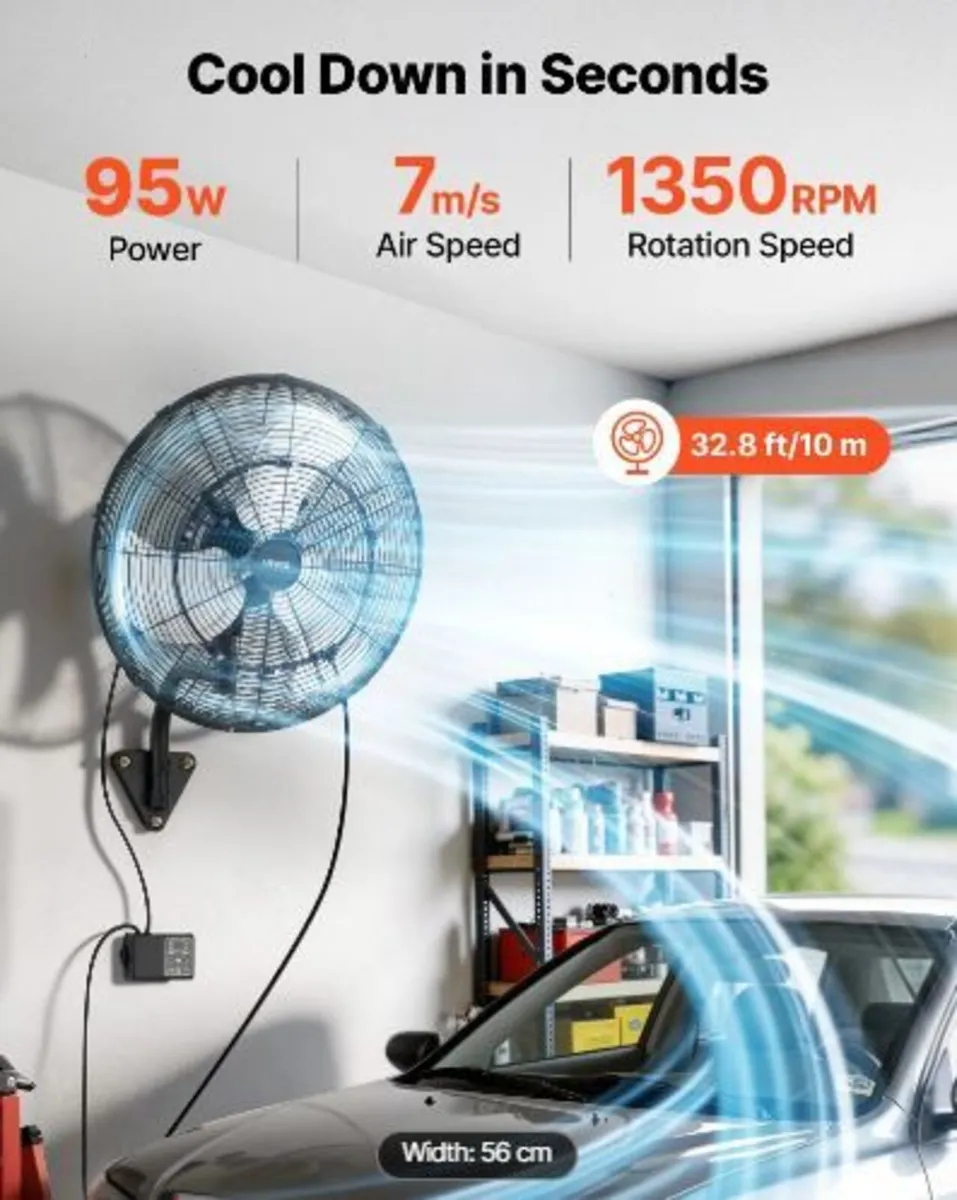 Wall Mount Fan, 505 mm - Image 2