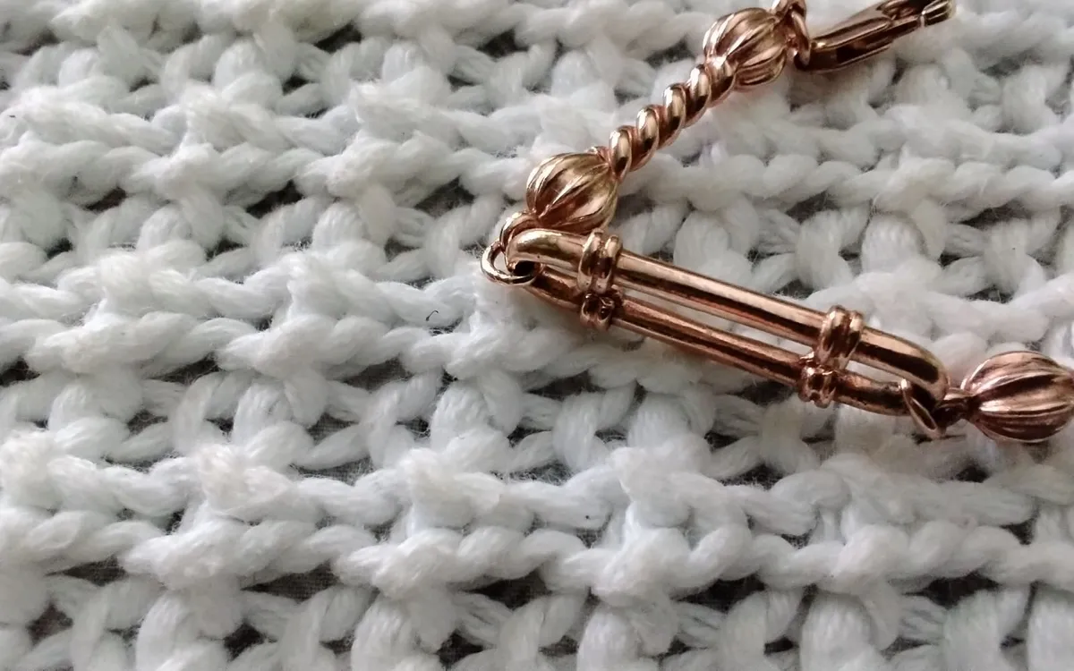9ct ROSE GOLD FANCY LINK BRACELET 7.5" as NEW - Image 4
