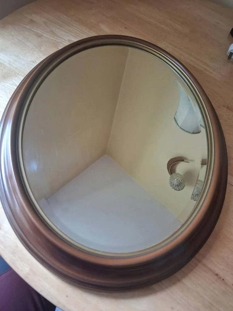 Mahogany oval mirror - Image 1