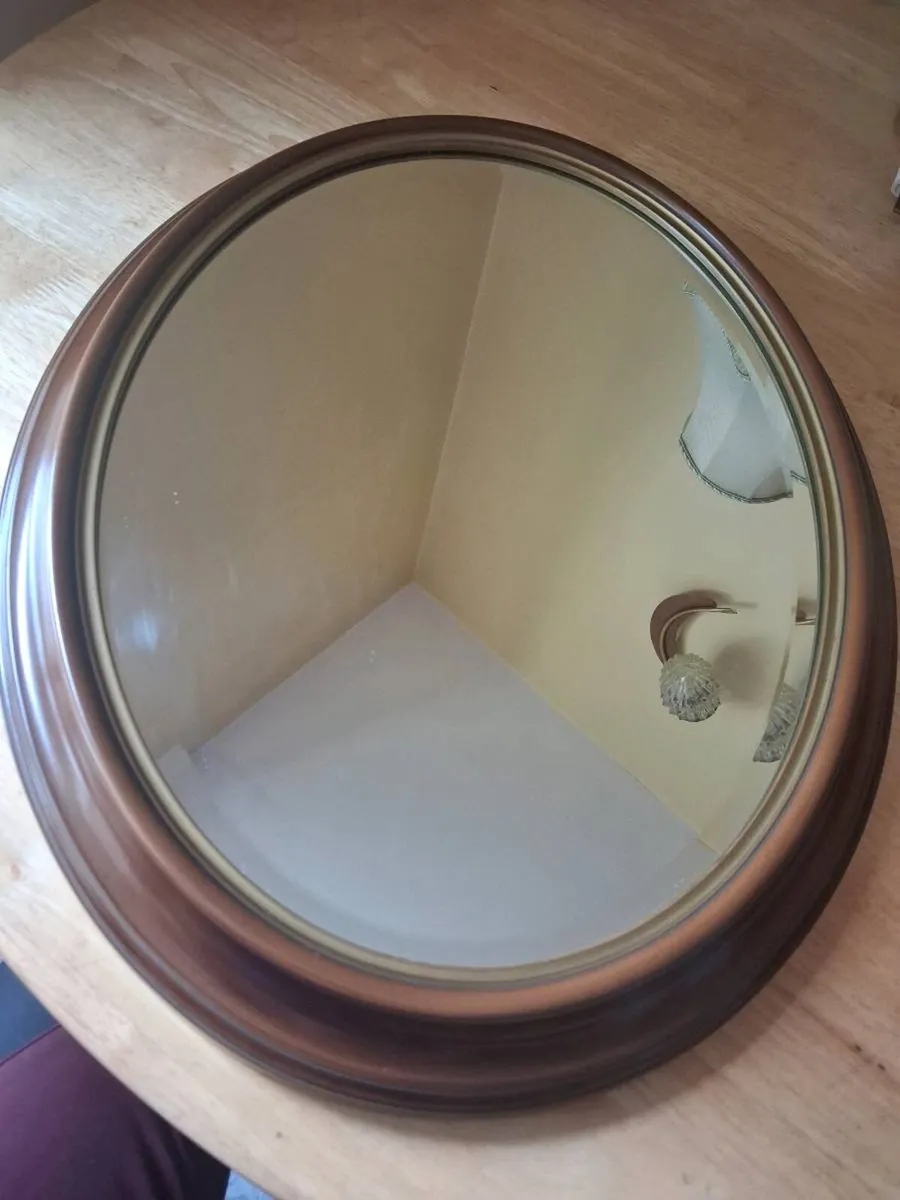 Mahogany oval mirror - Image 2