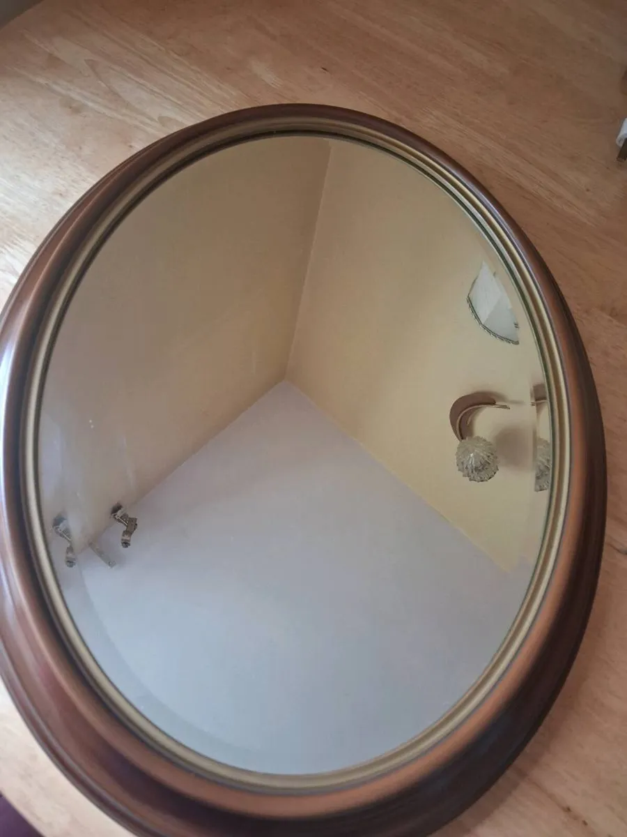 Mahogany oval mirror - Image 3