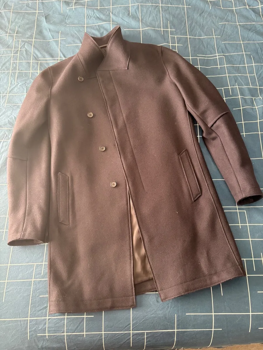 Navy all saints wool coat - Image 3