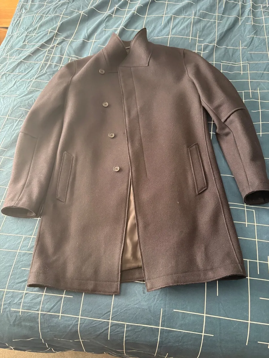 Navy all saints wool coat - Image 4
