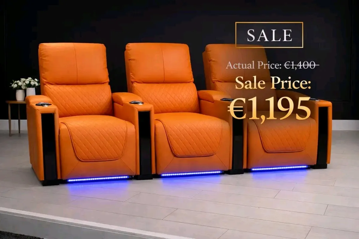 3 Seater Sienna Electric Leather Recliner Sofa - Image 2