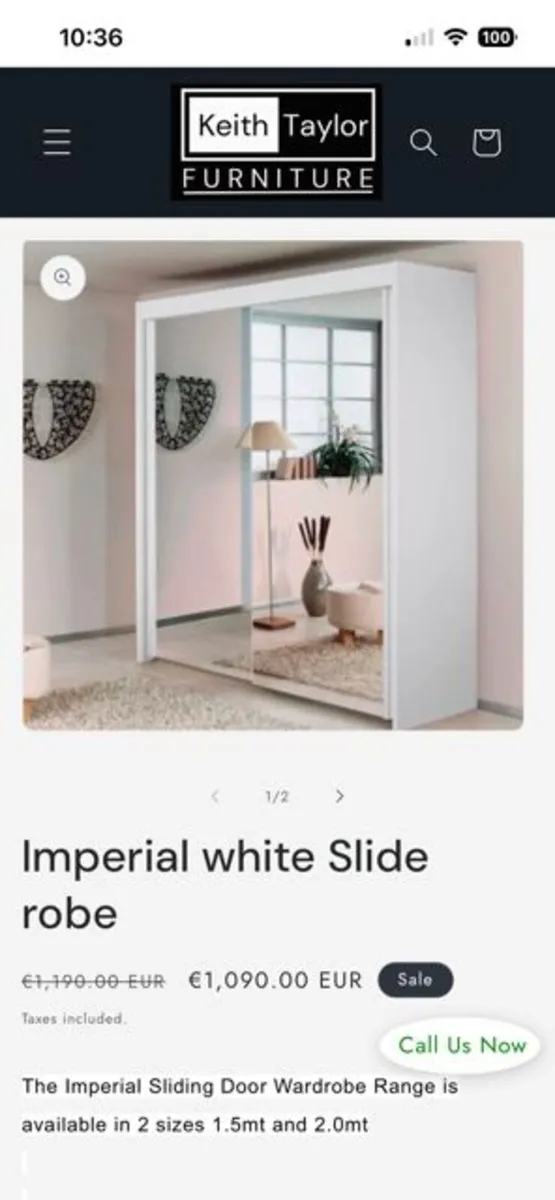 Imperial Sliding Door Wardrobe (Mirror Doors) - Image 1