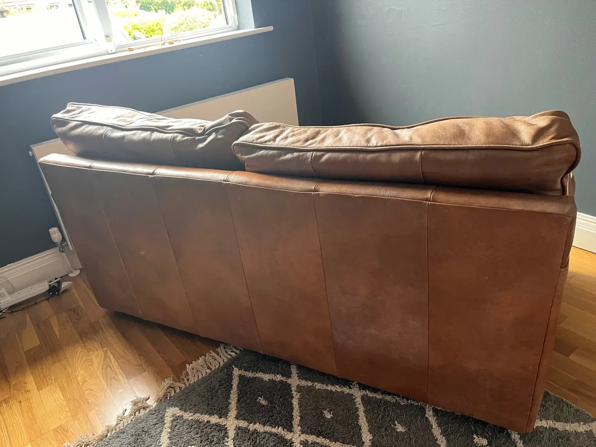 Laura Ashley Leather Sofa Bed - Image 2