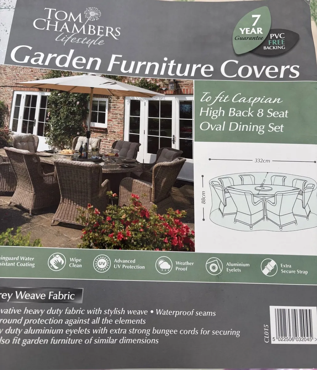 Protective Cover for 8-seat oval dining set