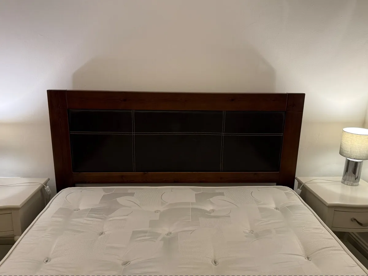 Wooden King Size Bed and Mattress - Image 4