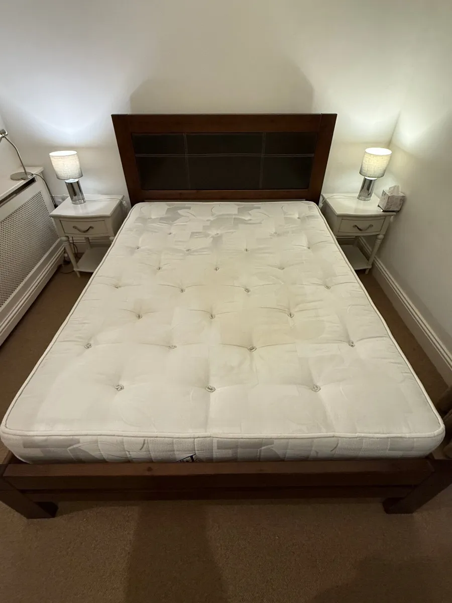 Wooden King Size Bed and Mattress - Image 3