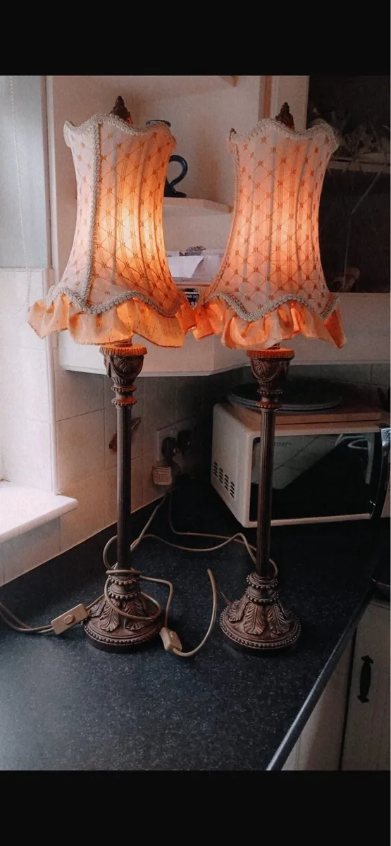 Bronze table lamps.