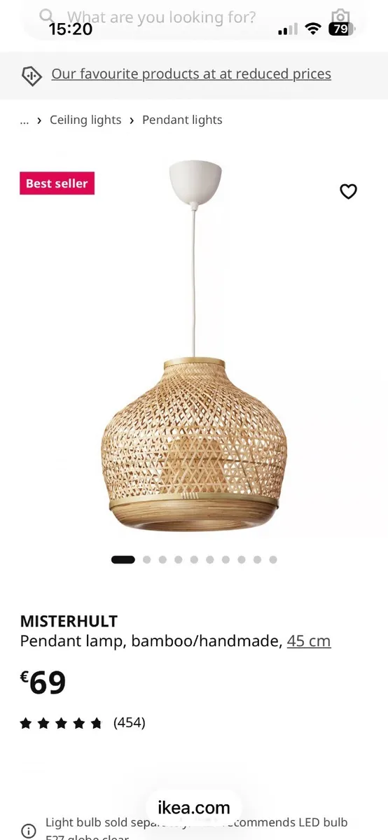 IKEA MISTERHULT Bamboo Pendant Light – Brand New i - Image 1