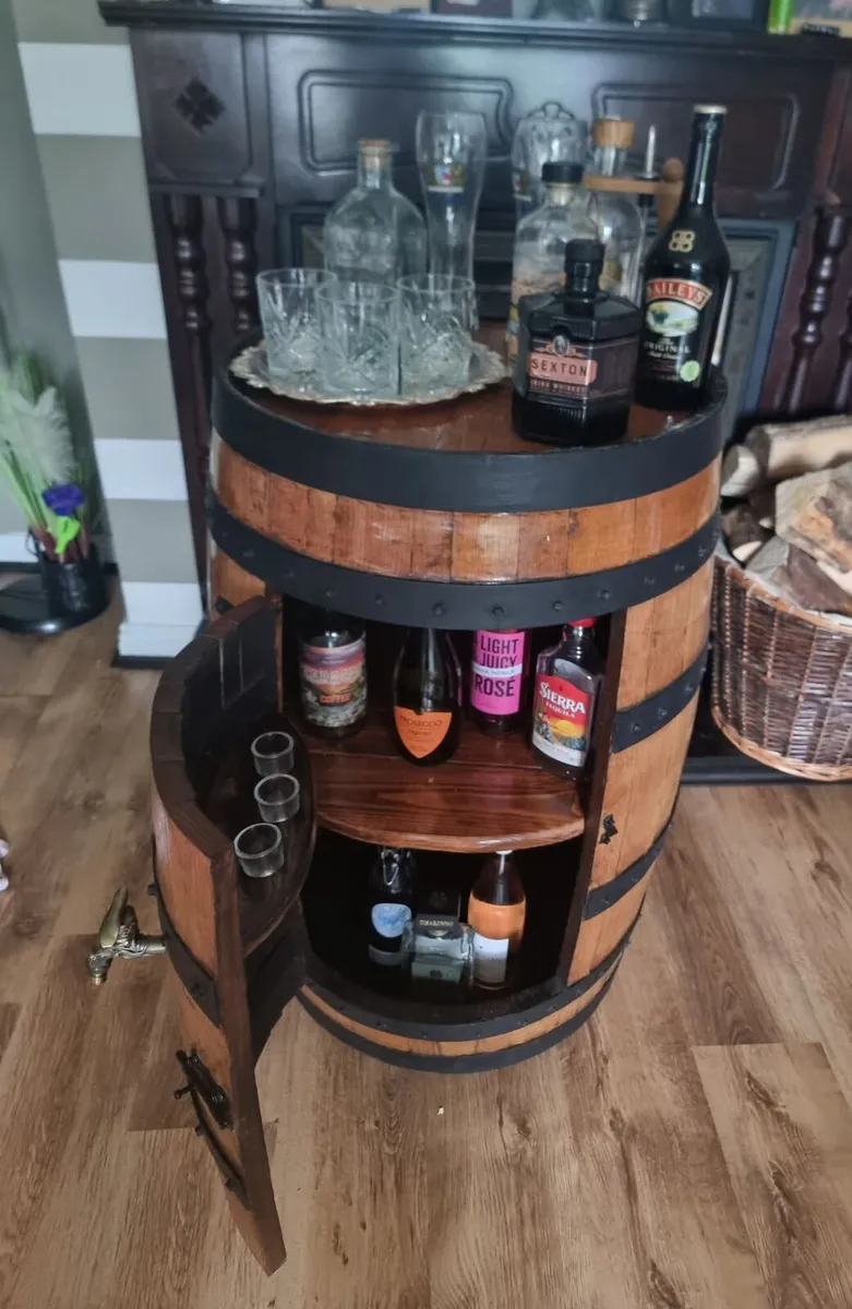 Barrel Bar with Door and Shelf - Image 1