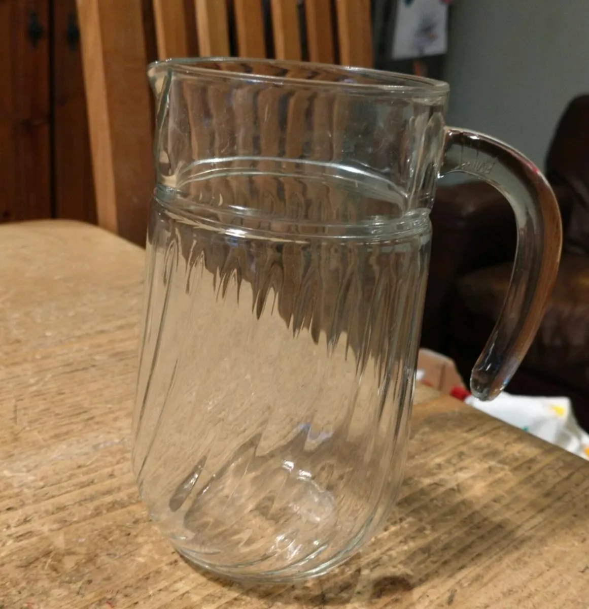 Luminarc glass pitcher with a ribbed design, likel - Image 2