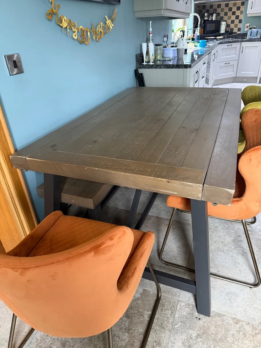 Dining table  with 4 chairs and bench - Image 1