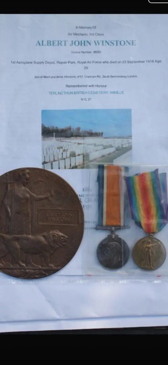 WW1 Death penny and Medals (Researched) - Image 1
