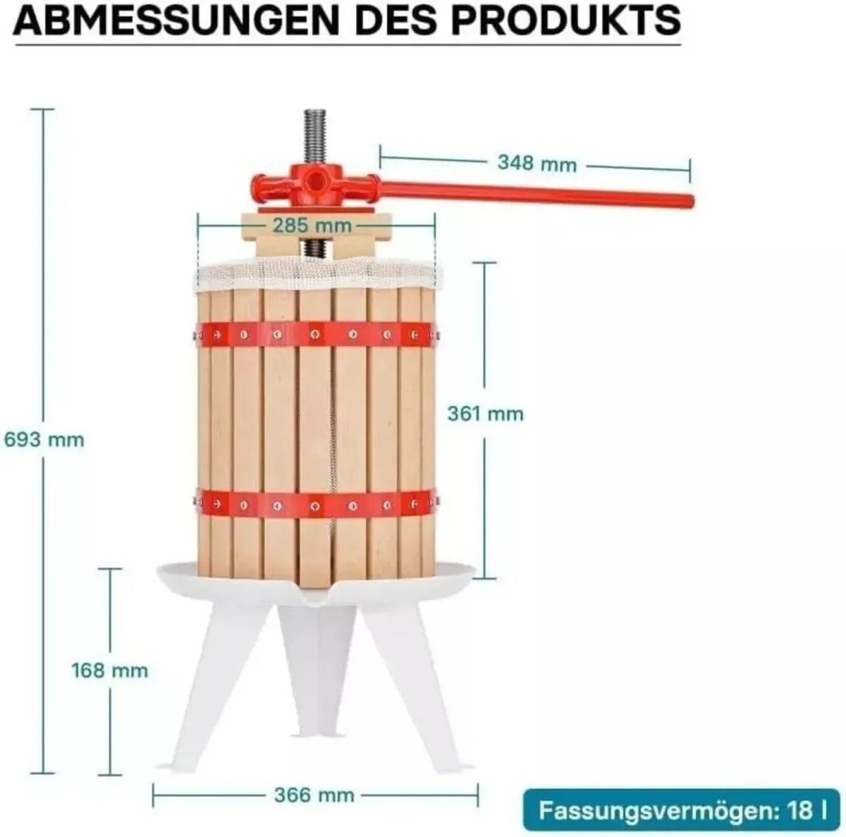 18L Manual Fruit Press and 7L Juice Mill Set - Image 3