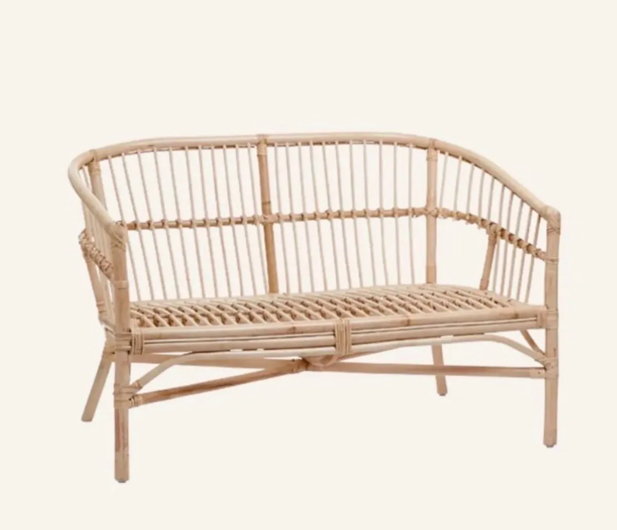 JYSK KNEKKAND 2-seater natural rattan sofa/bench - Image 2