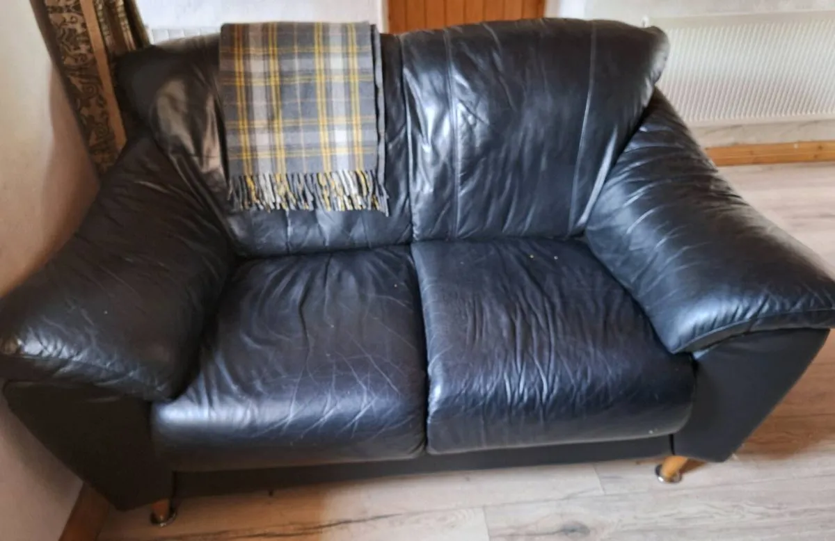 Leather 2 Seat Sofa - Image 2