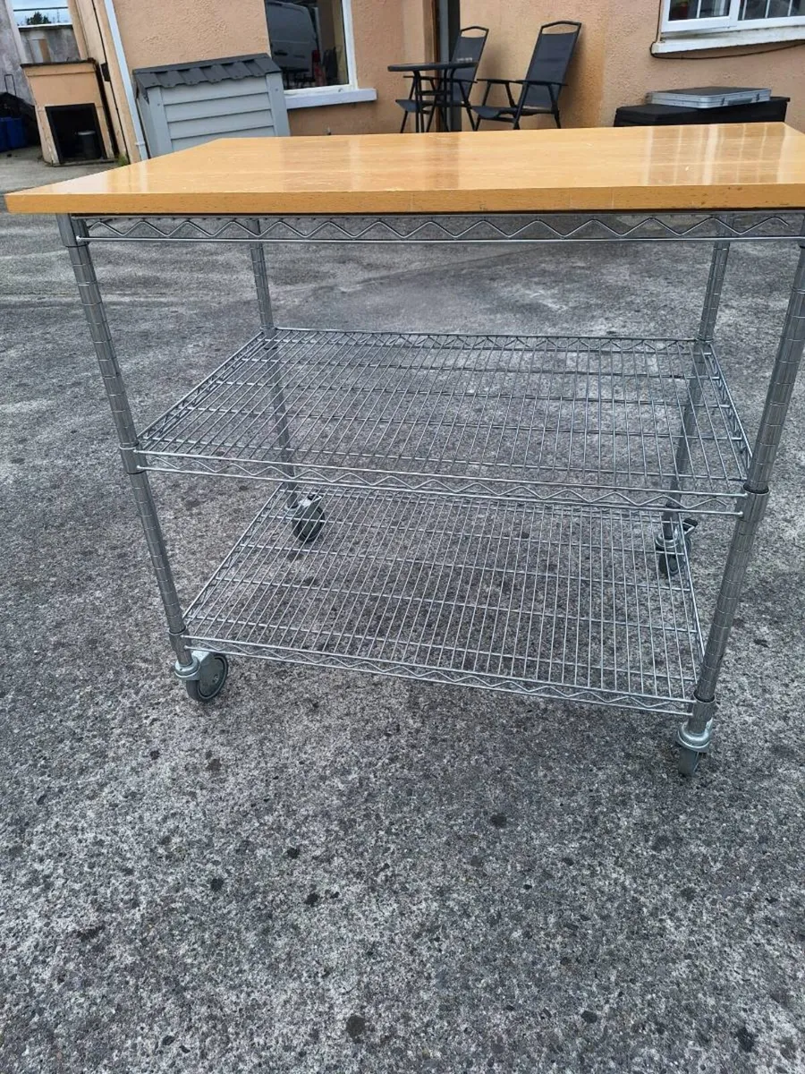 Large stainless steel kitchen trolley - Image 4