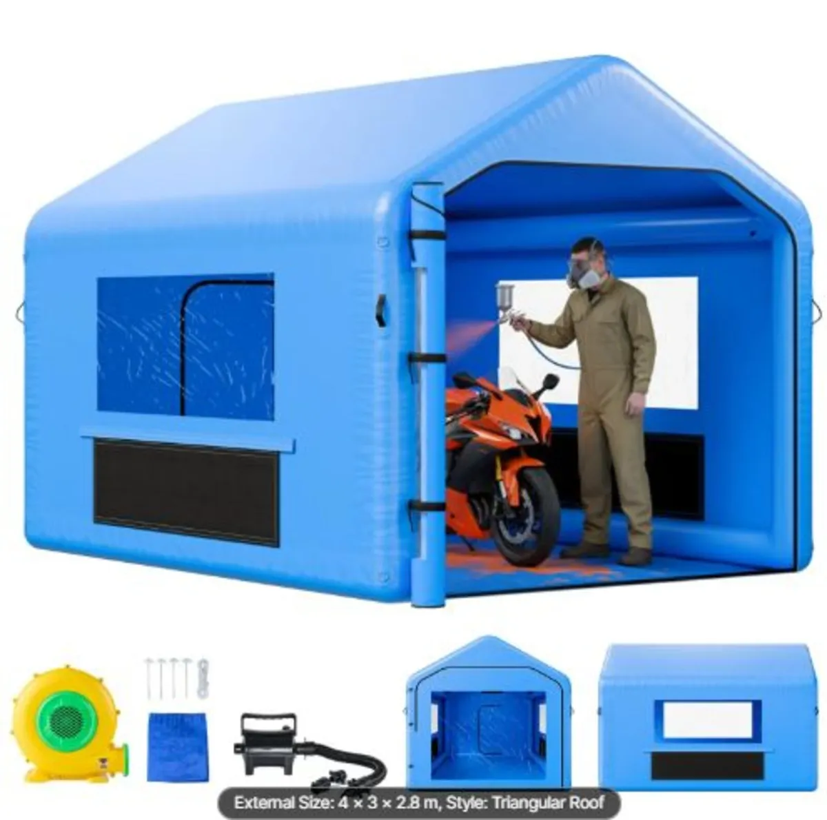 Inflatable Paint Booth, 4 x 3 x 2.8 m, Inflatable - Image 1