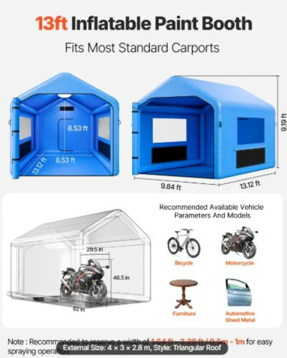 Inflatable Paint Booth, 4 x 3 x 2.8 m, Inflatable - Image 3