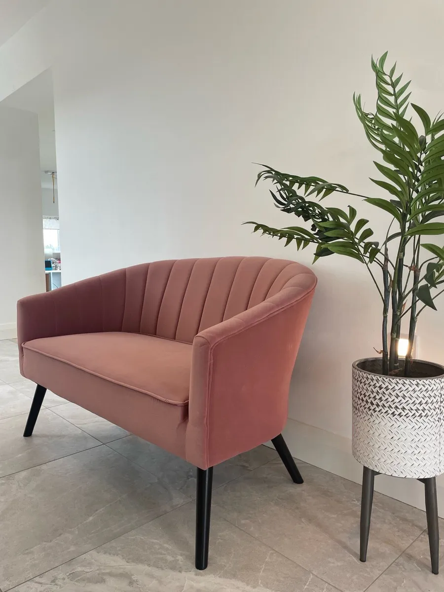 Pink 2 Seater Sofa - Image 1