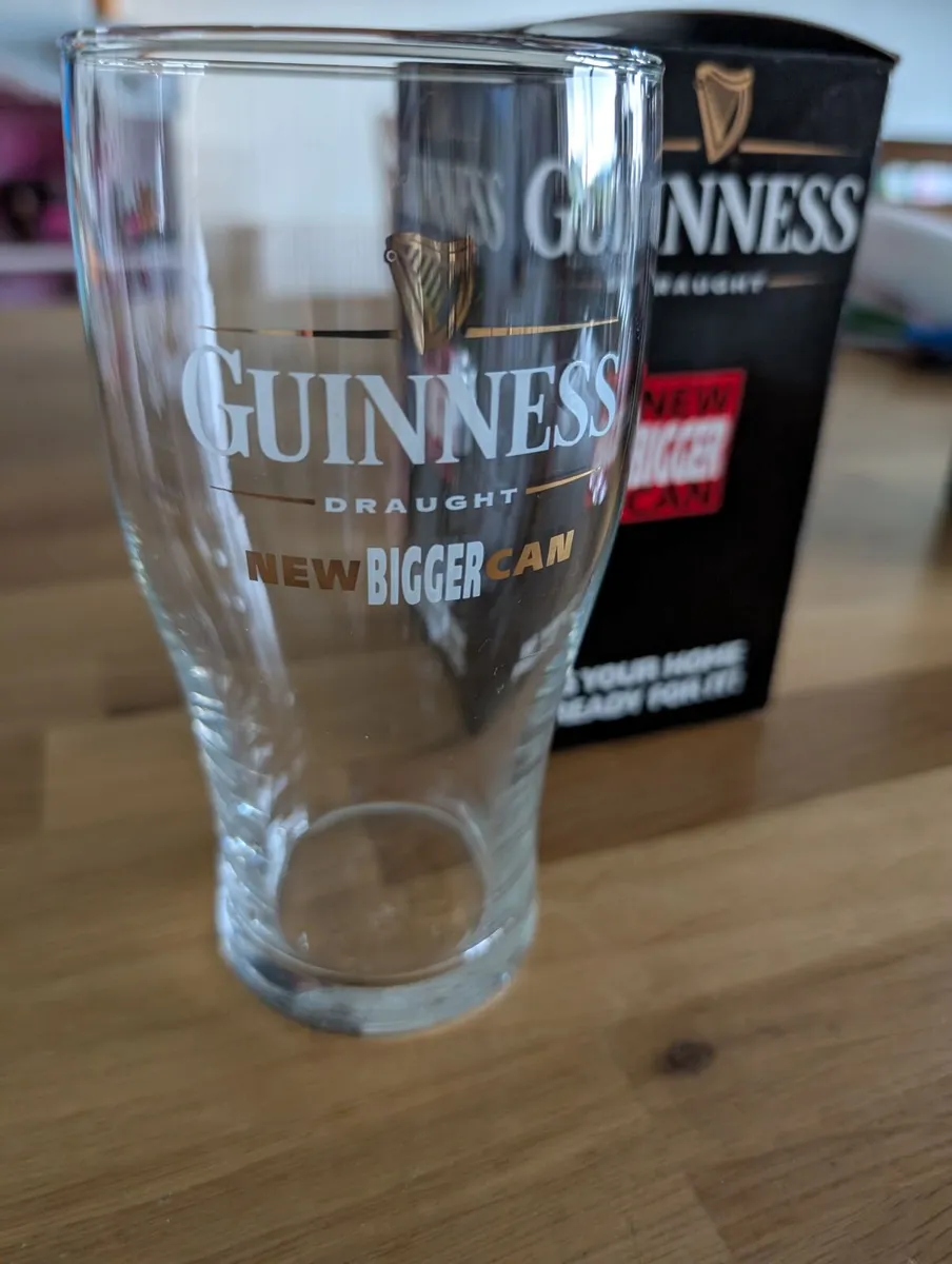 Pair Guinness Draught New Bigger Can Pint Glasses - Image 2