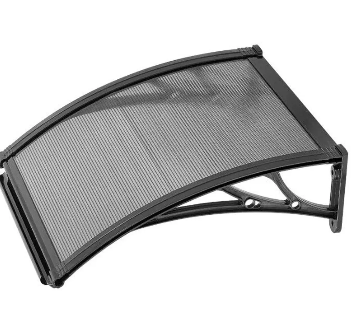 Polycarbonate Door Canopy 61 x 60cm  Smoke Grey Fr - Image 4