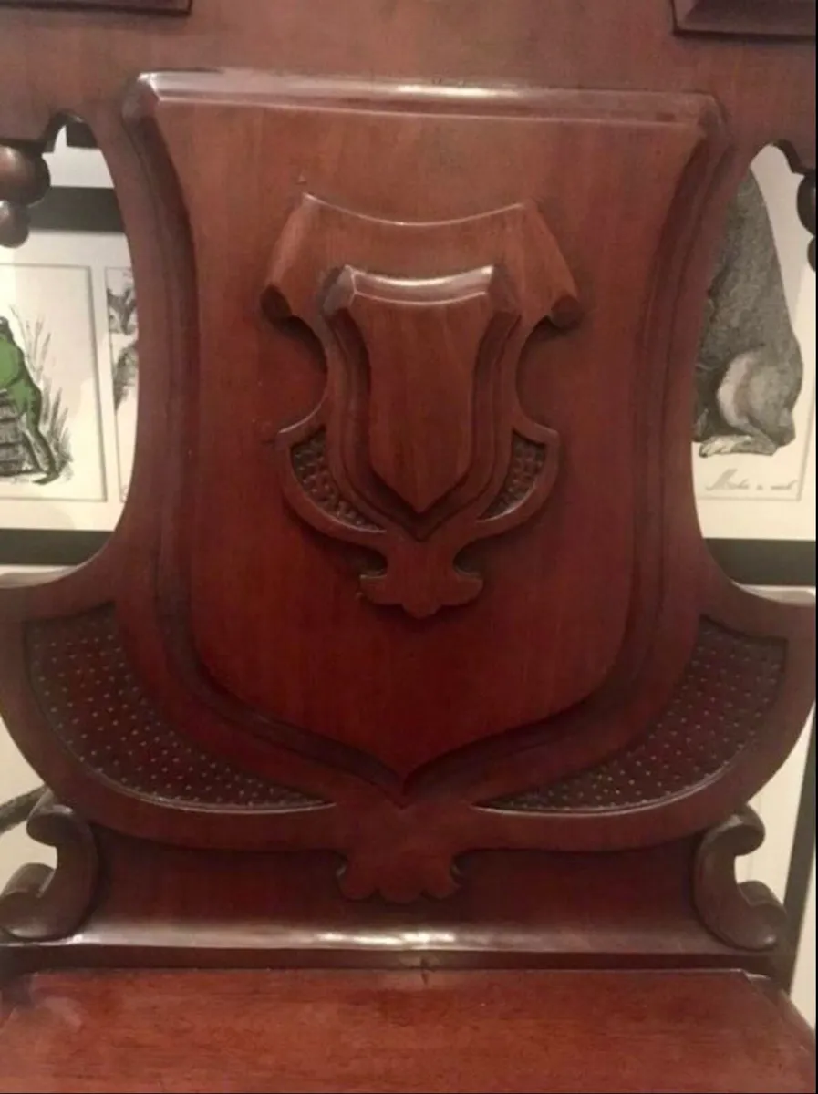 Antique victorian mahogany hall chair - Image 3