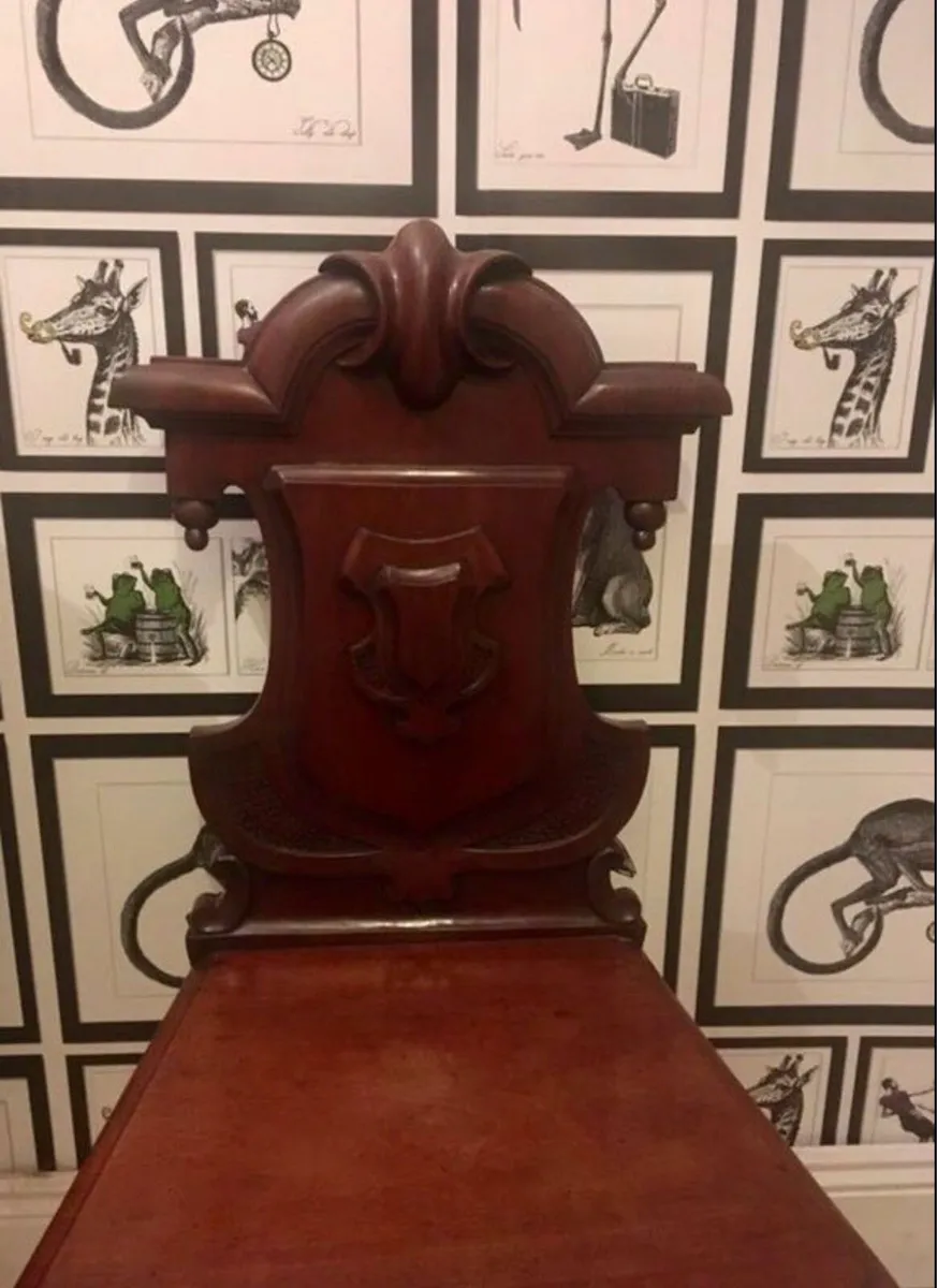 Antique victorian mahogany hall chair - Image 2