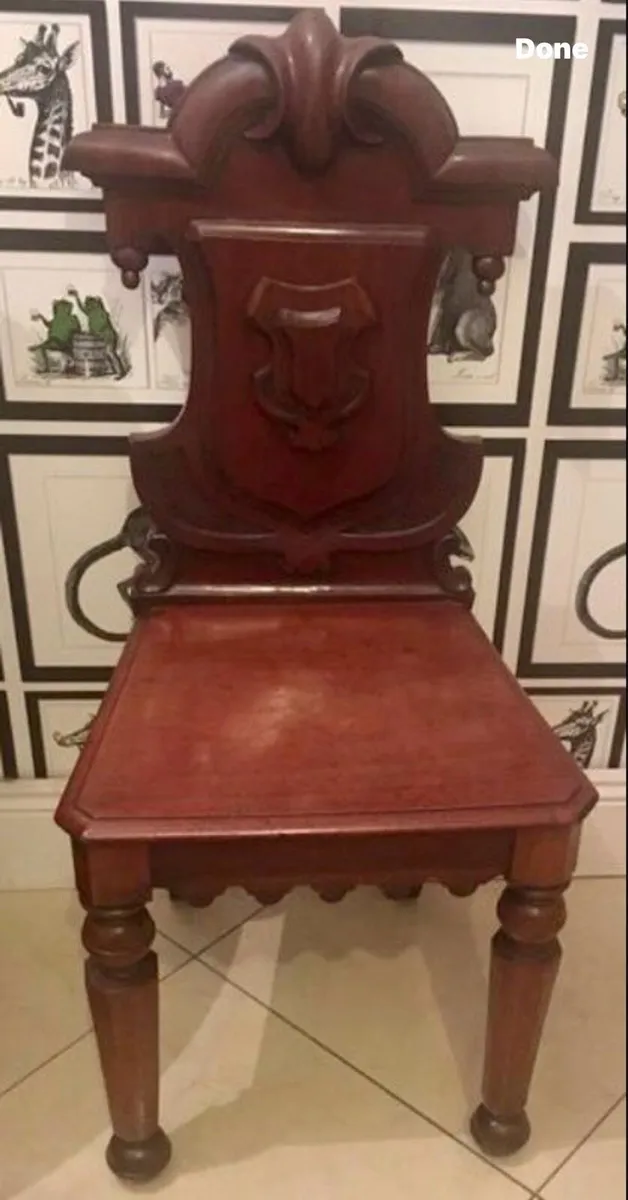 Antique victorian mahogany hall chair - Image 1
