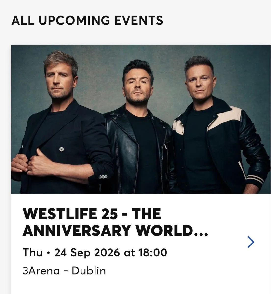 2 Westlife VIP tickets