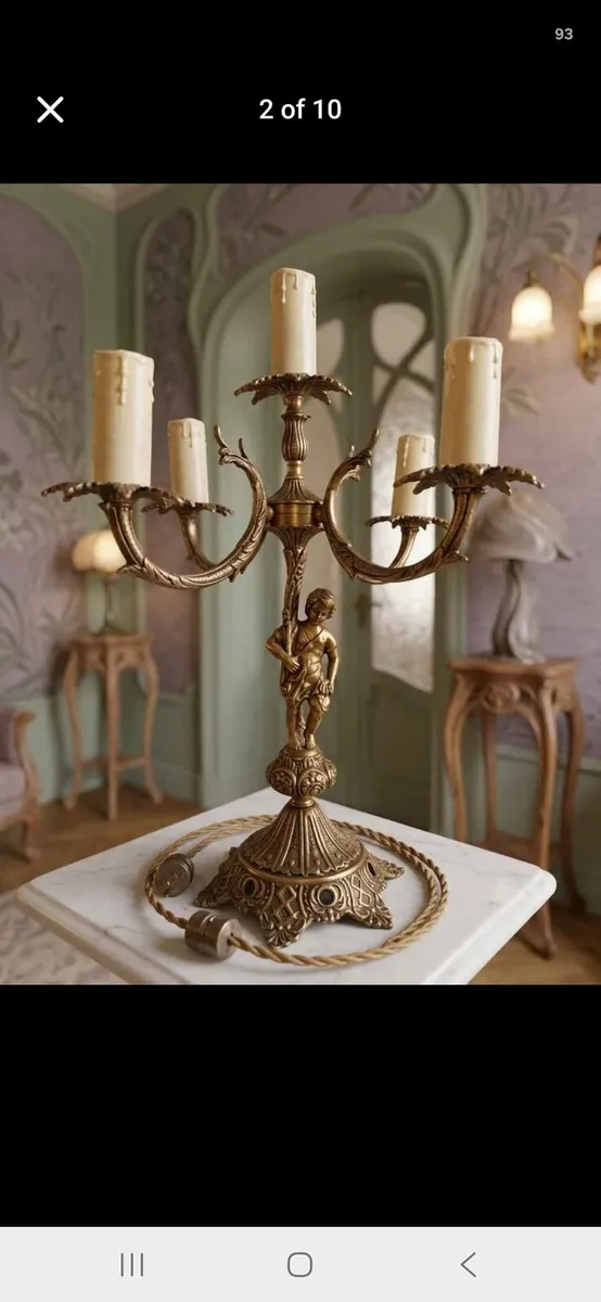 Antique candleabra lamp - Image 1