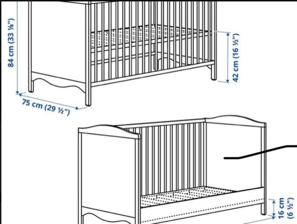 Ikea smagöra cot/ bed with mattres - Image 4