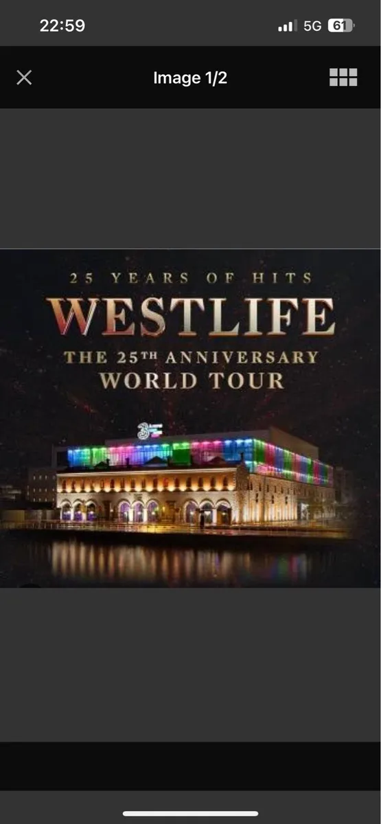 4 x seated Westlife tickets