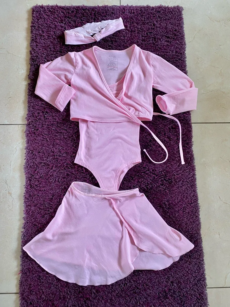Light pink children's ballet 4 pc dance wear set - Image 2