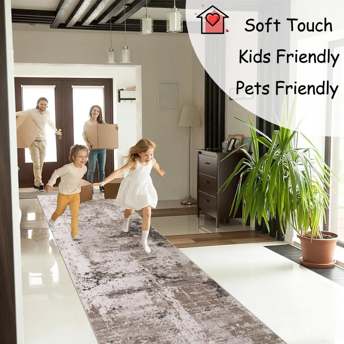 Washable Rugs Living Room Large Taupe Ultra - Image 2