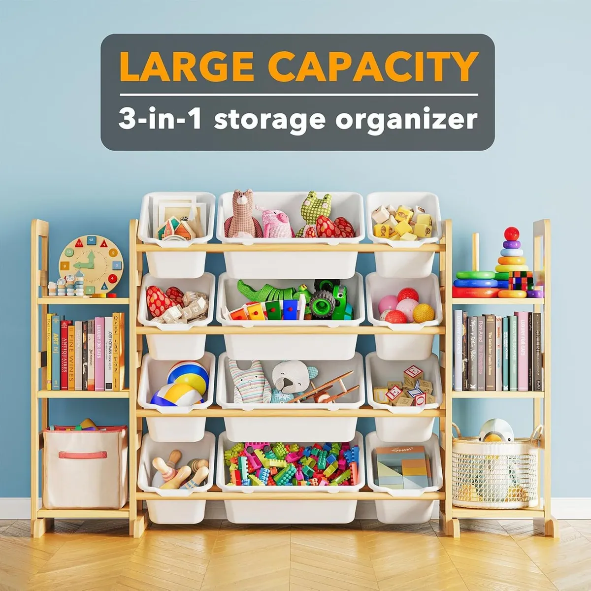 Toy Storage Organiser with 6 Shelves and 12 - Image 3