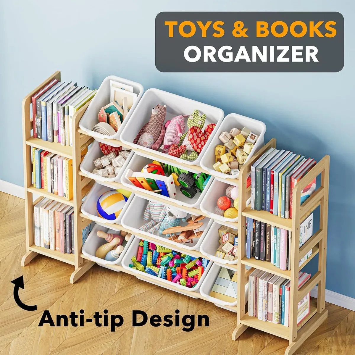 Toy Storage Organiser with 6 Shelves and 12 - Image 4