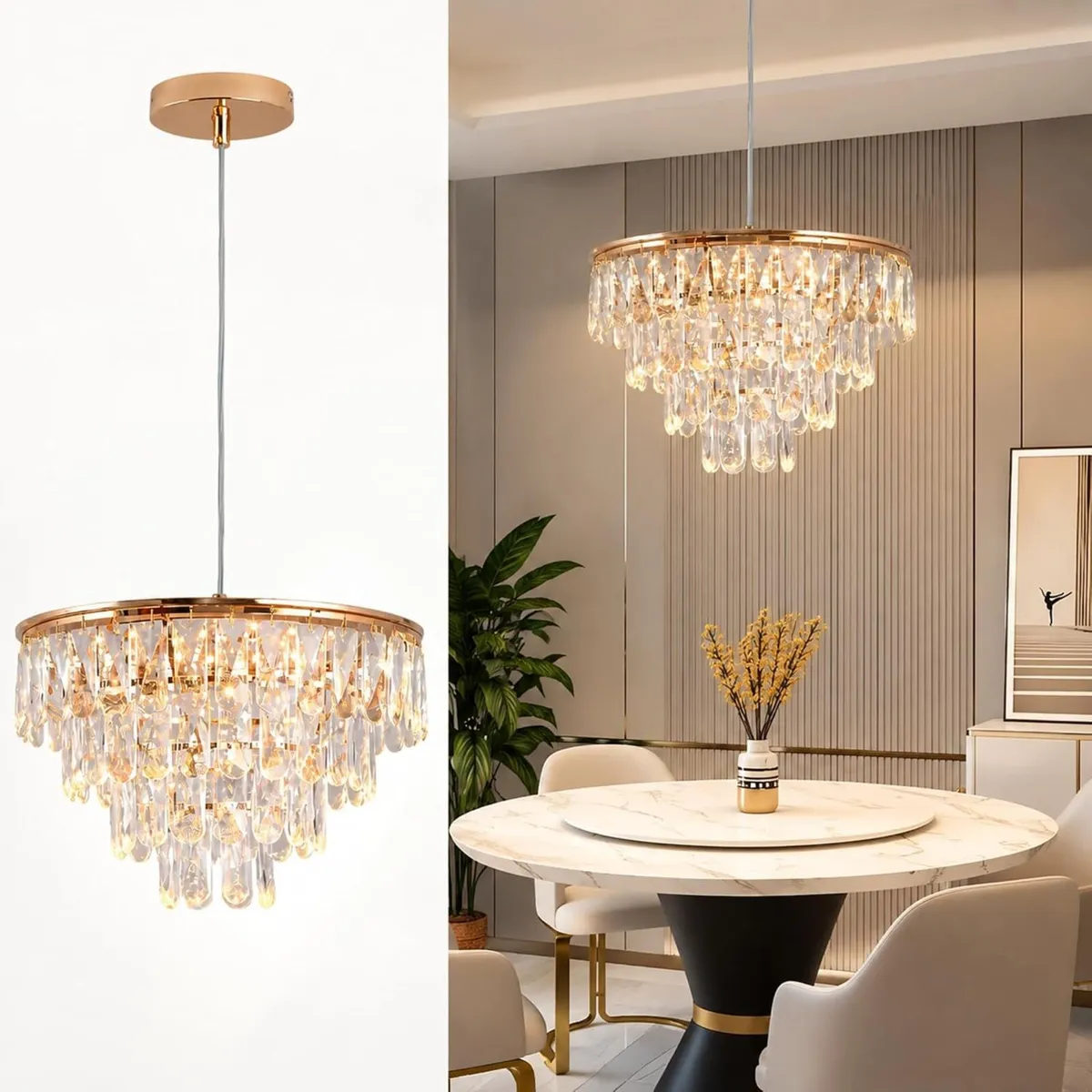 Crystal LED Ceiling Light Chandelier Pendant - Image 1
