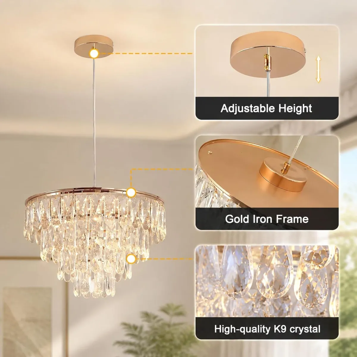 Crystal LED Ceiling Light Chandelier Pendant - Image 3