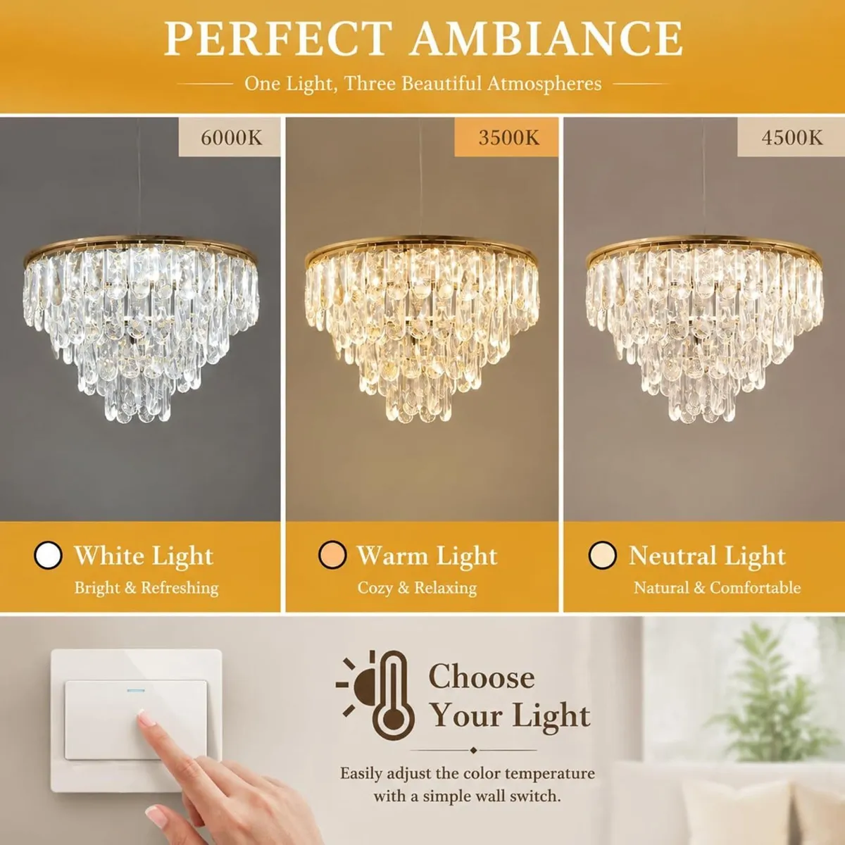 Crystal LED Ceiling Light Chandelier Pendant - Image 4