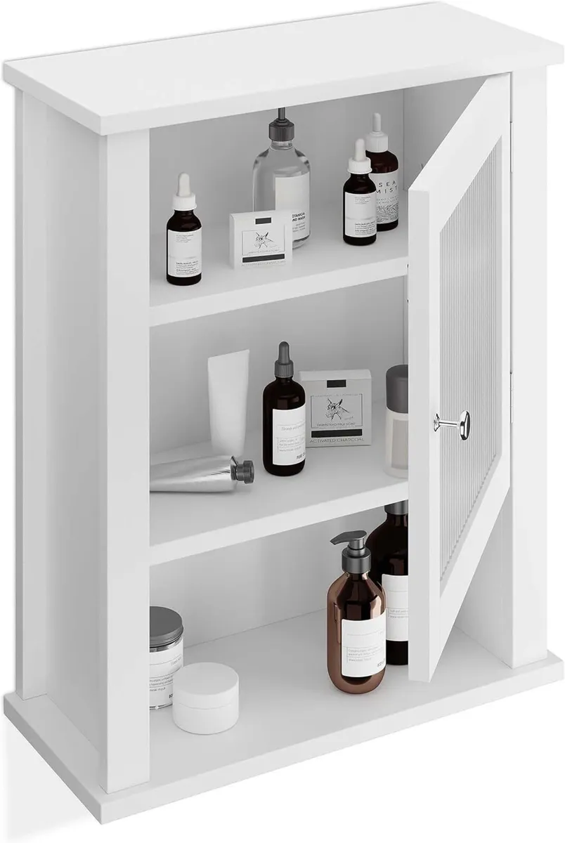 Bathroom Wall Cabinet 3 Shelves Door with Acrylic - Image 1