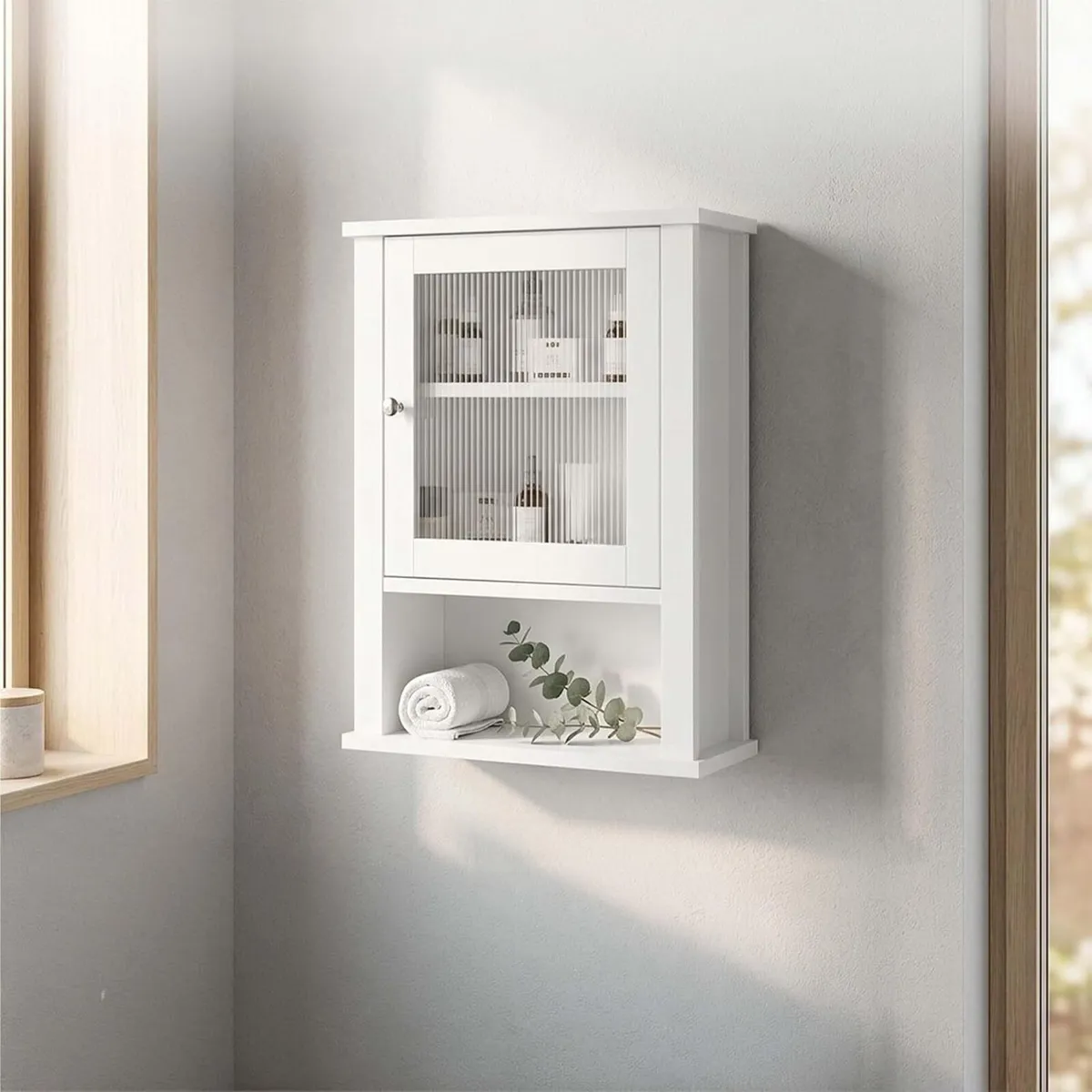 Bathroom Wall Cabinet 3 Shelves Door with Acrylic - Image 2