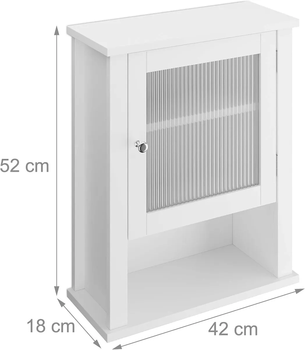 Bathroom Wall Cabinet 3 Shelves Door with Acrylic - Image 3