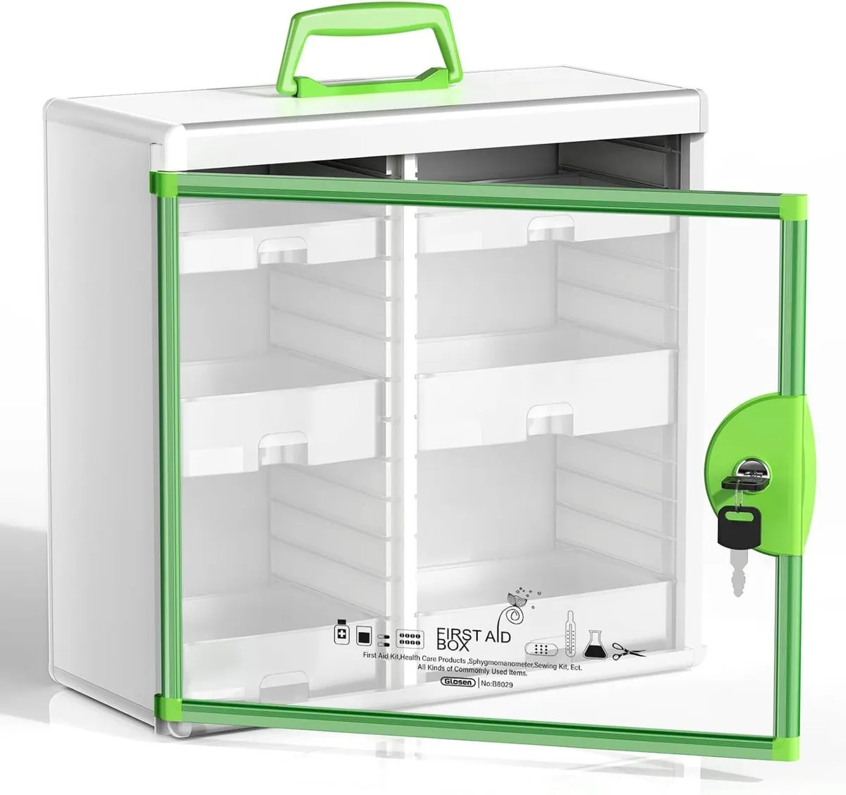 Lockable Medicine Cabinet Organiser Bathroom - Image 1