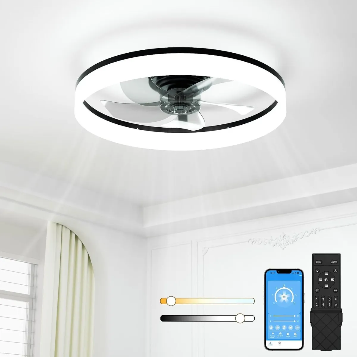 LED Ceiling Fan with Lights and Remote - Image 1
