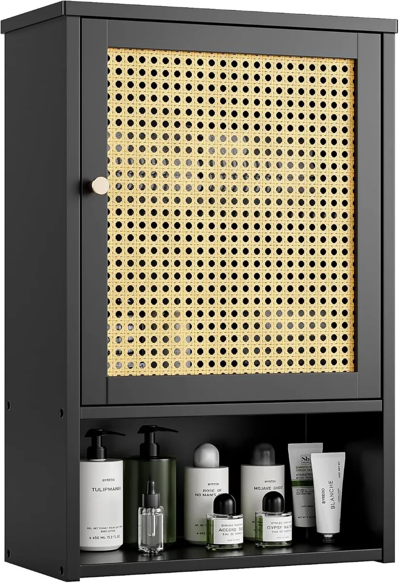 Bathroom Wall Cabinet Bamboo Over-The-Toilet - Image 1