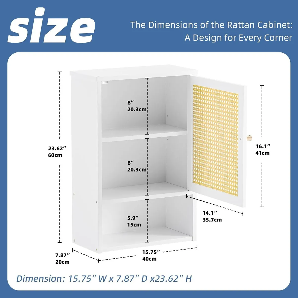 Bamboo Medicine Cabinet Wall Mounted Bathroom - Image 3