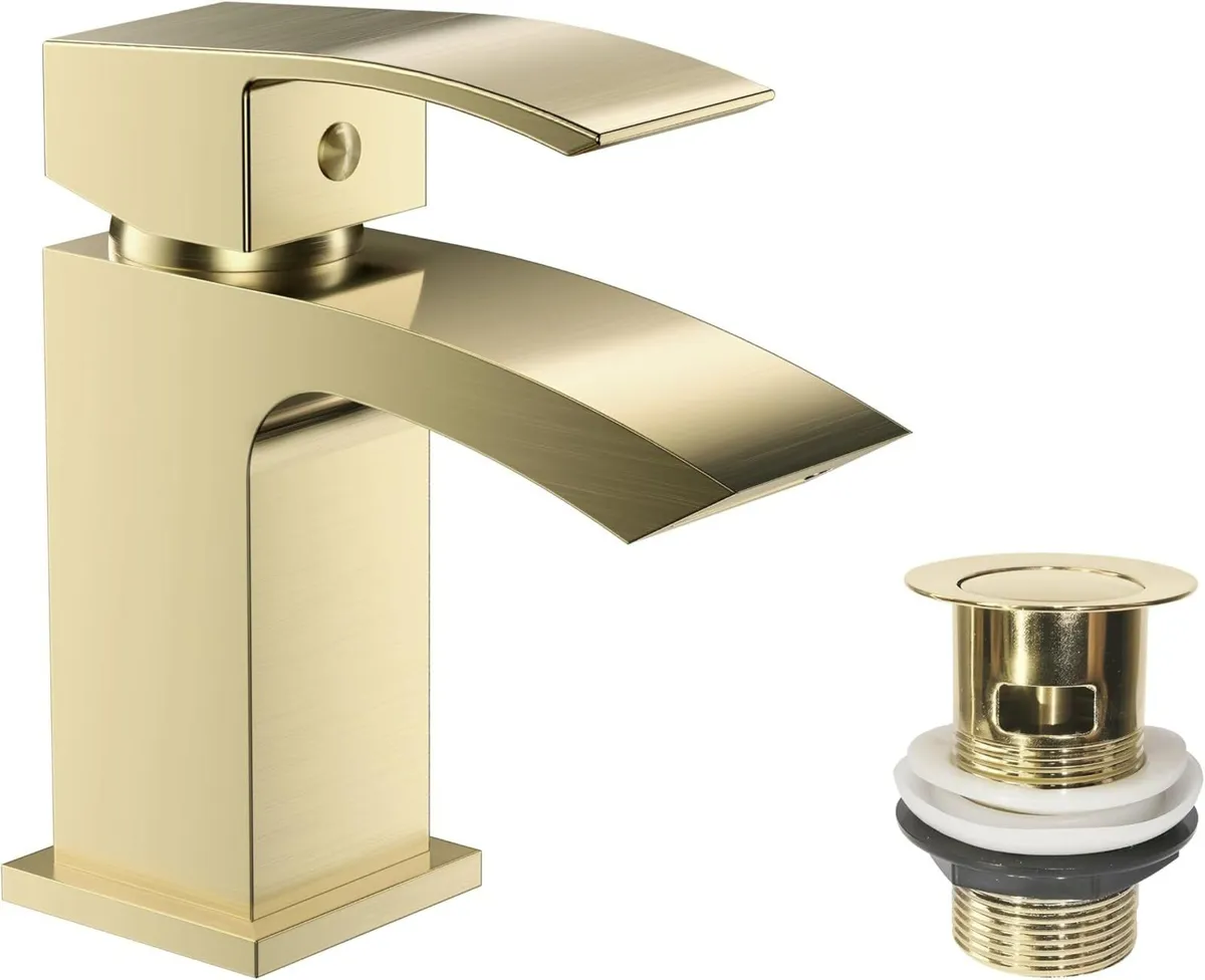 Tidal Square Bath Shower Mixer Tap with Kit - Image 1